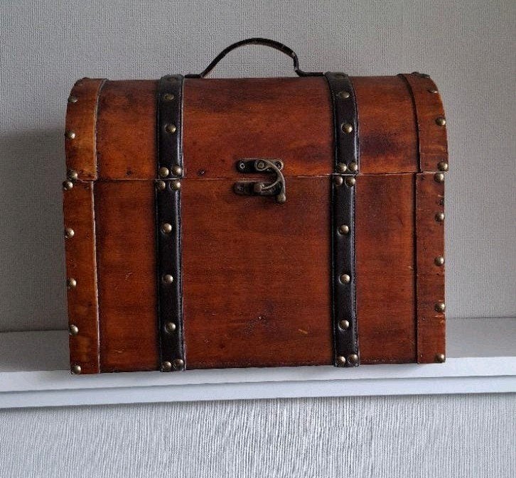 houten (schat)kistje, Ophalen, Minder dan 50 cm, Gebruikt, Minder dan 50 cm