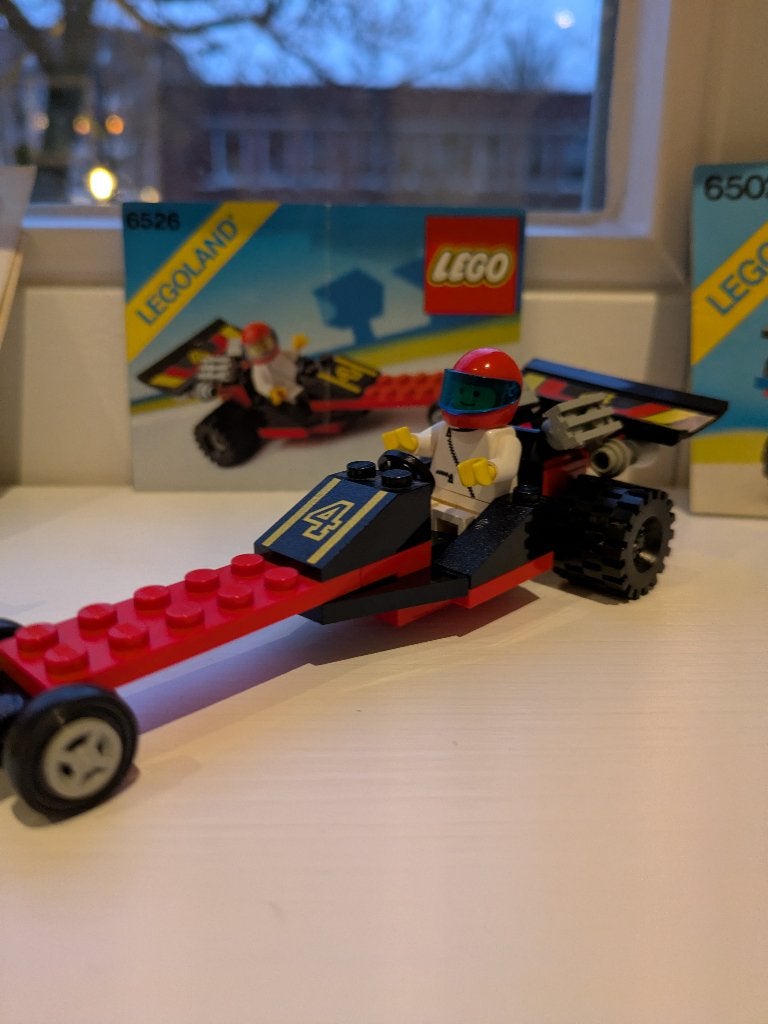 lego(race)wagens 6502 6503 6504 6524 6526 6530 6604 6605en.., Ophalen of Verzenden, Gebruikt, Complete set, Lego
