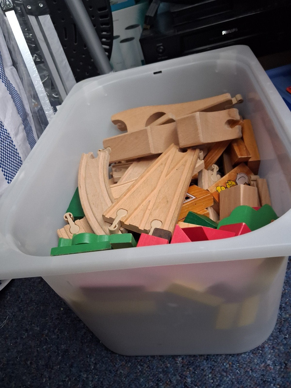 Trein en rails hout., Ophalen