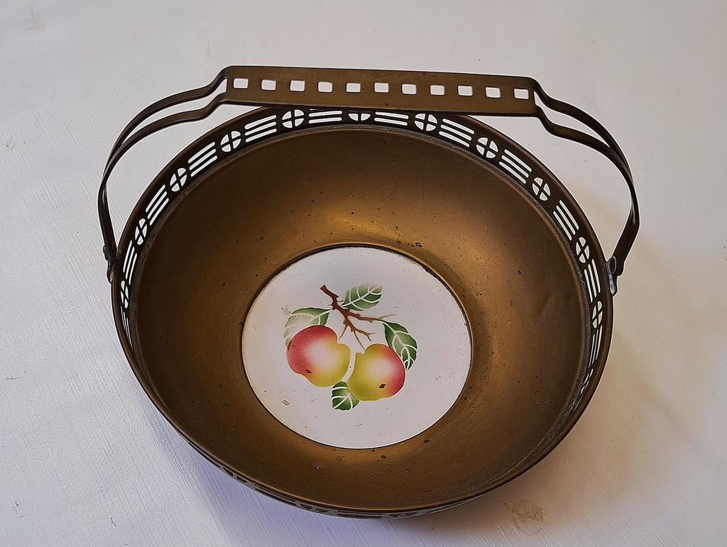 antieke Jugendstil messing fruitschaaltje, Ophalen of Verzenden