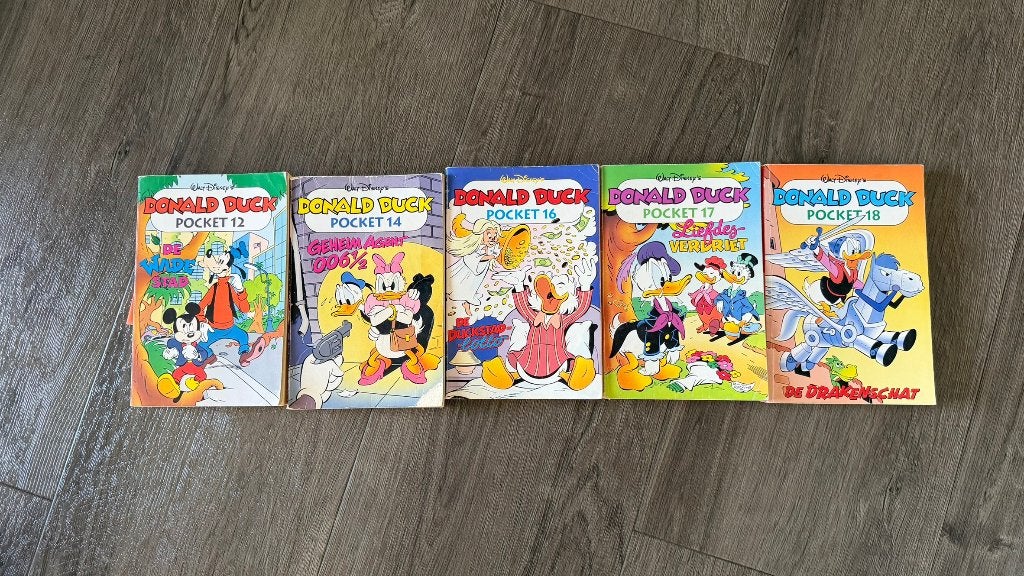 Donald Duck Pocket Boekjes - Nummers 12, 14, 16, 17, 18, Meerdere stripboeken, Ophalen of Verzenden, Gelezen