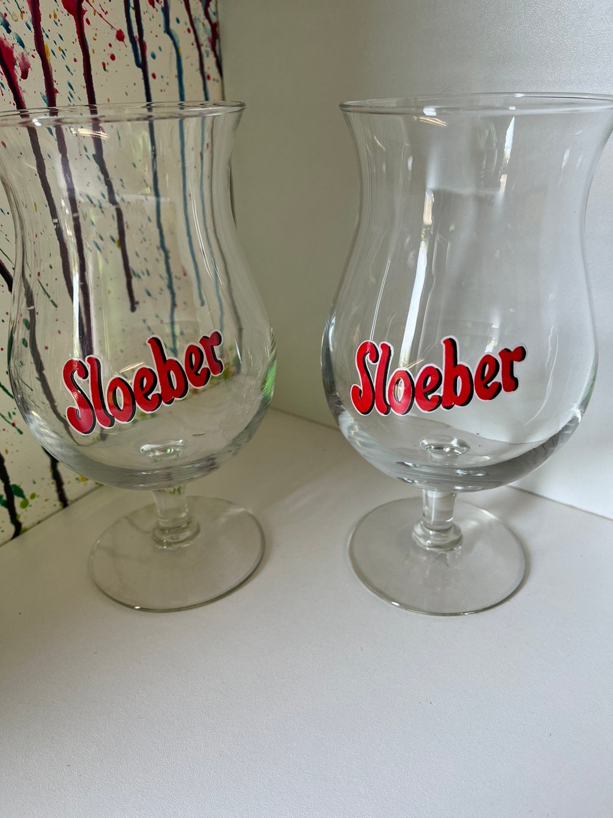 Sloeber bierglazen set van 2 glazen, Ophalen of Verzenden, Nieuw, Glas of Glazen, Overige merken