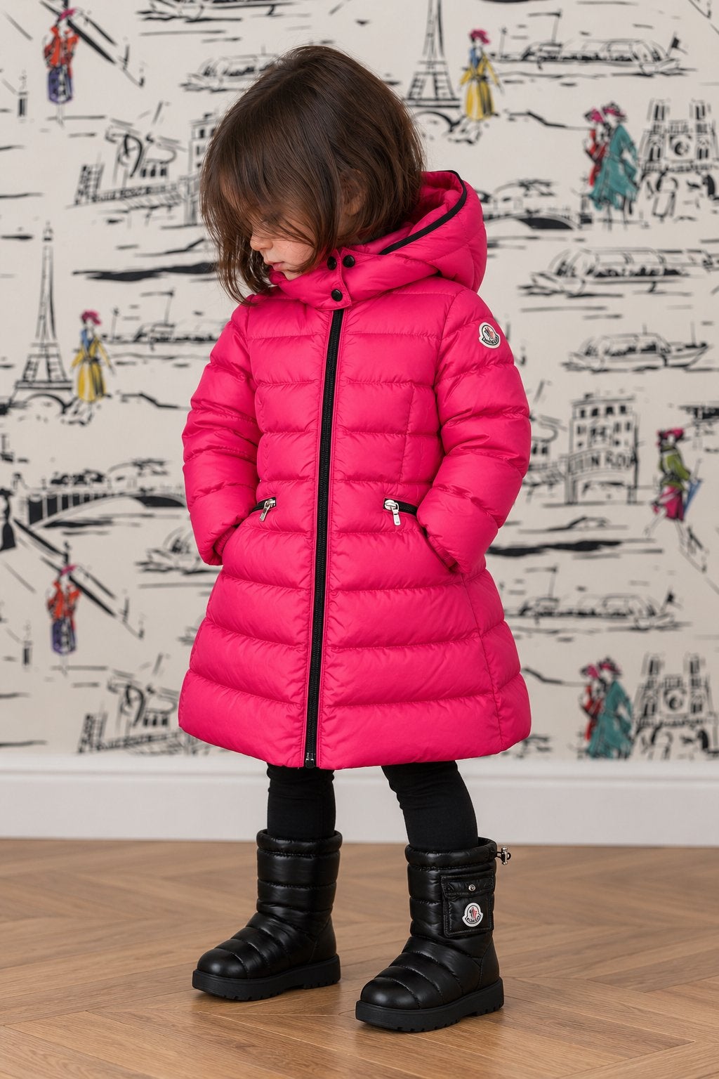 Moncler framboos Charpal winterjas meisje maat 2 (705 euro), Moncler EU, Nieuw, Moncler, Customercare@moncler.com