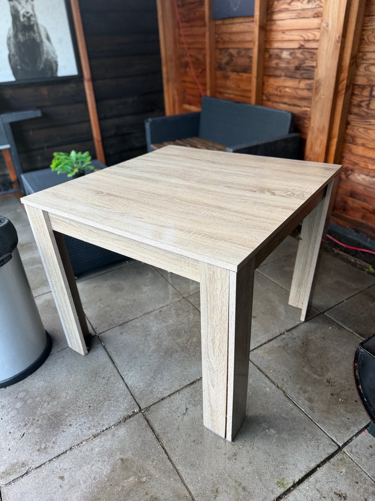 Vierkante eettafel voor binnen - 100x100 cm, Ophalen, Gebruikt, 100 tot 150 cm, Vierkant
