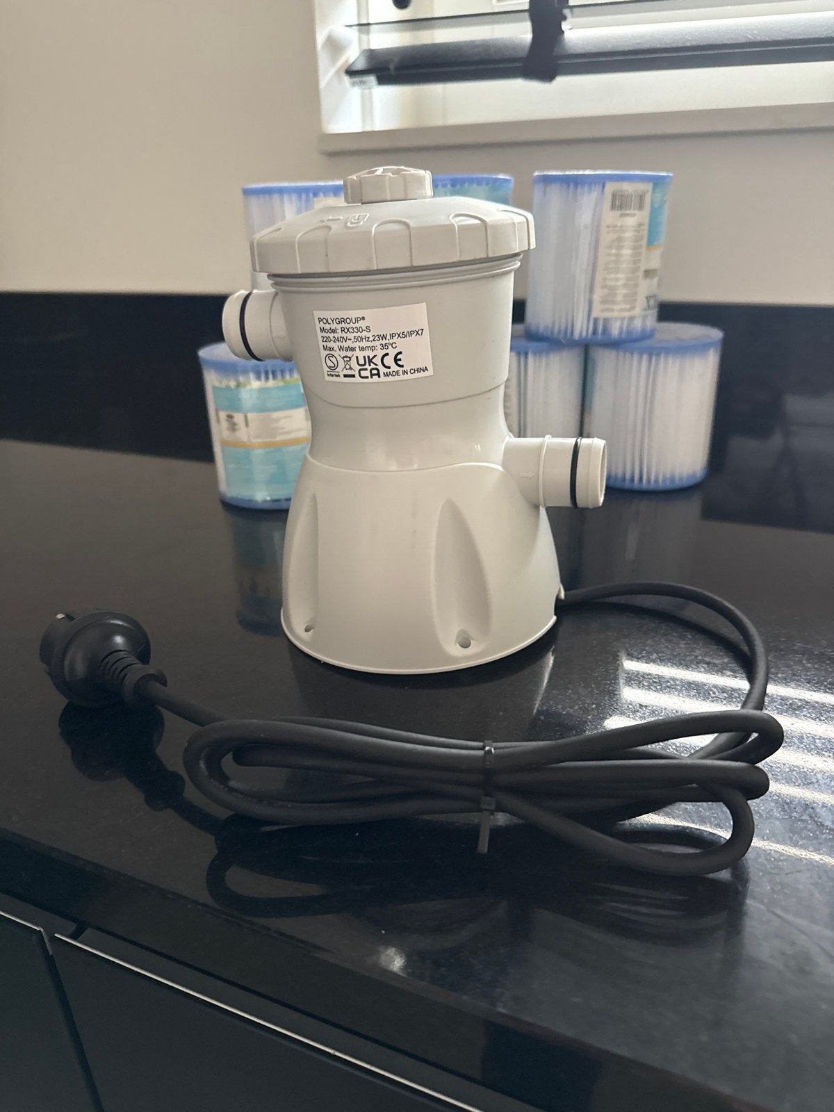 Zwembadfilterpomp met 7 nieuwe Intex filters, Tuin en Terras, Zwembad-toebehoren, Ophalen of Verzenden, Zo goed als nieuw, Zwembadpomp