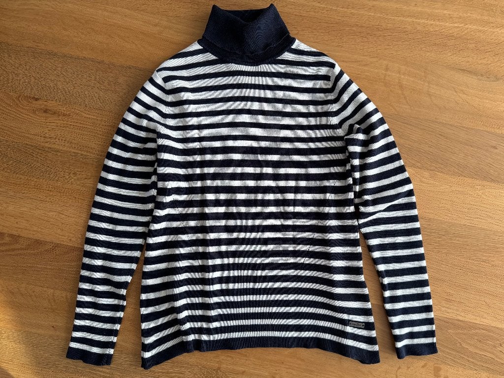 Zwart wit gestreepte coltrui maat M, Maat 38/40 (M), Zwart, Ophalen of Verzenden, Gedragen