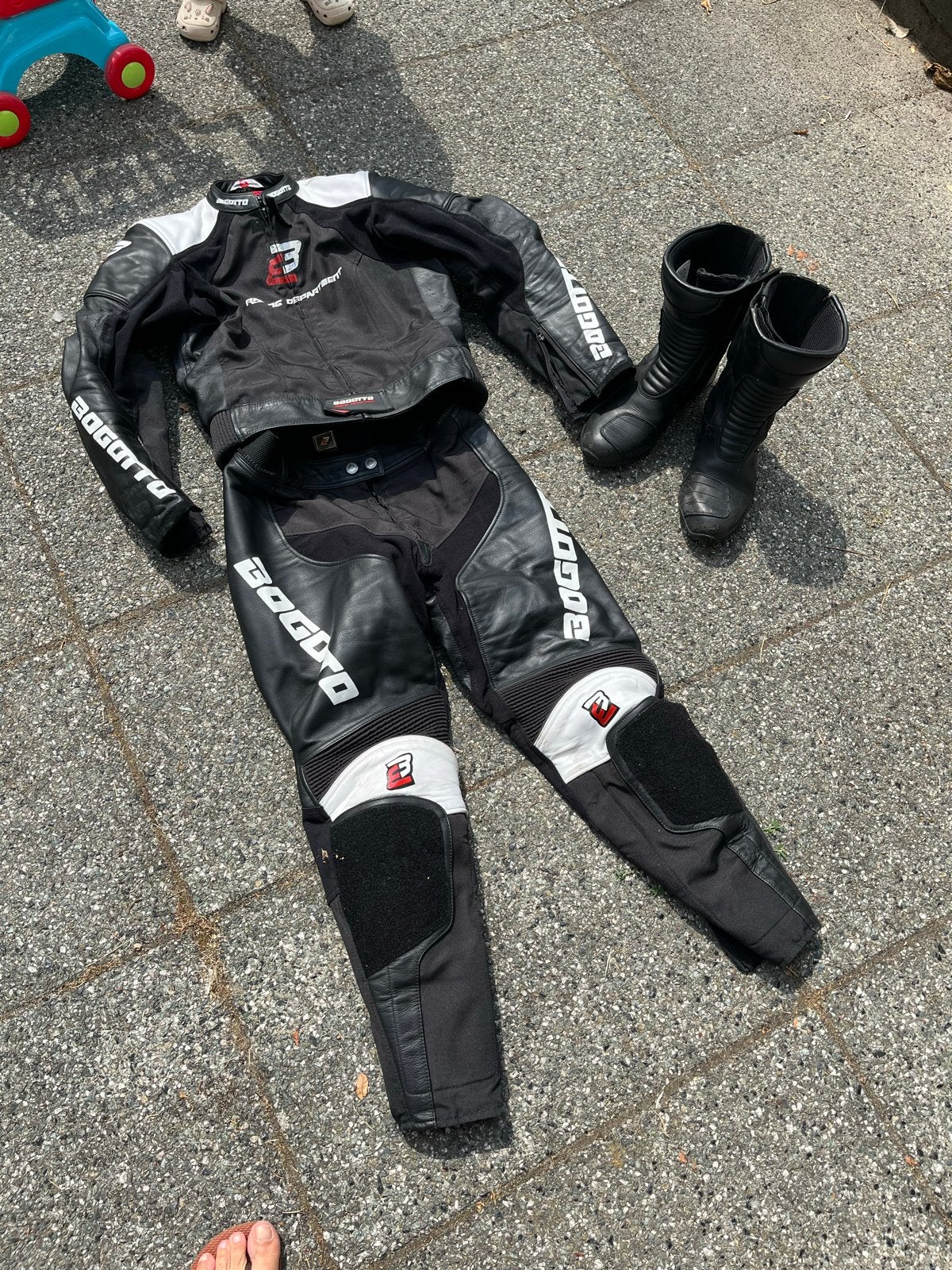 Bogotto motorpak (jas en broek) met laarzen, Ophalen, Tweedehands, Heren, Combipak