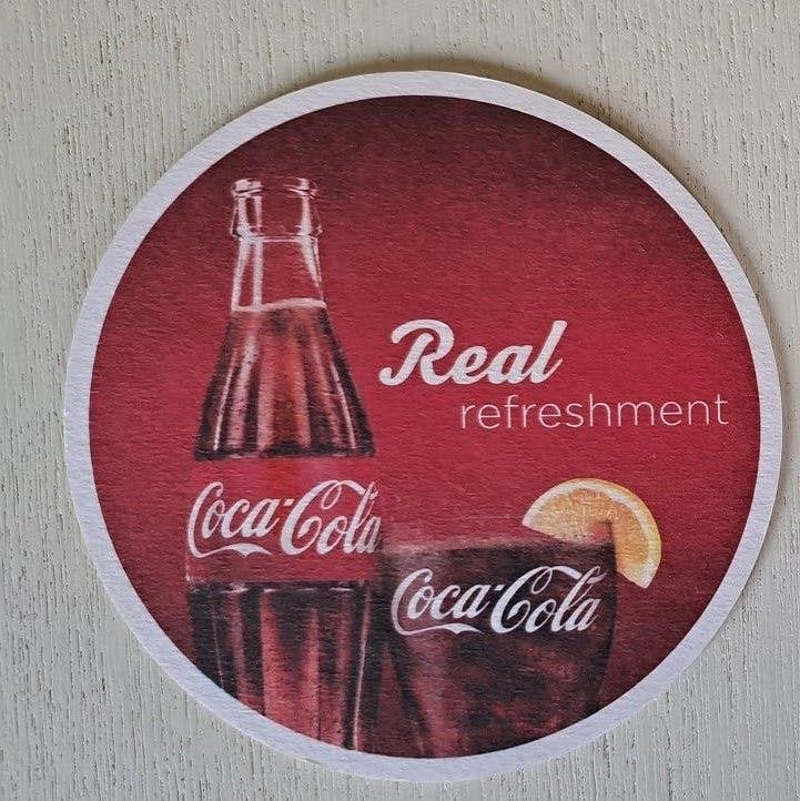 Coca-Cola Onderzetter/viltje Real refreshment, Ophalen of Verzenden, Nieuw, Reclamebord