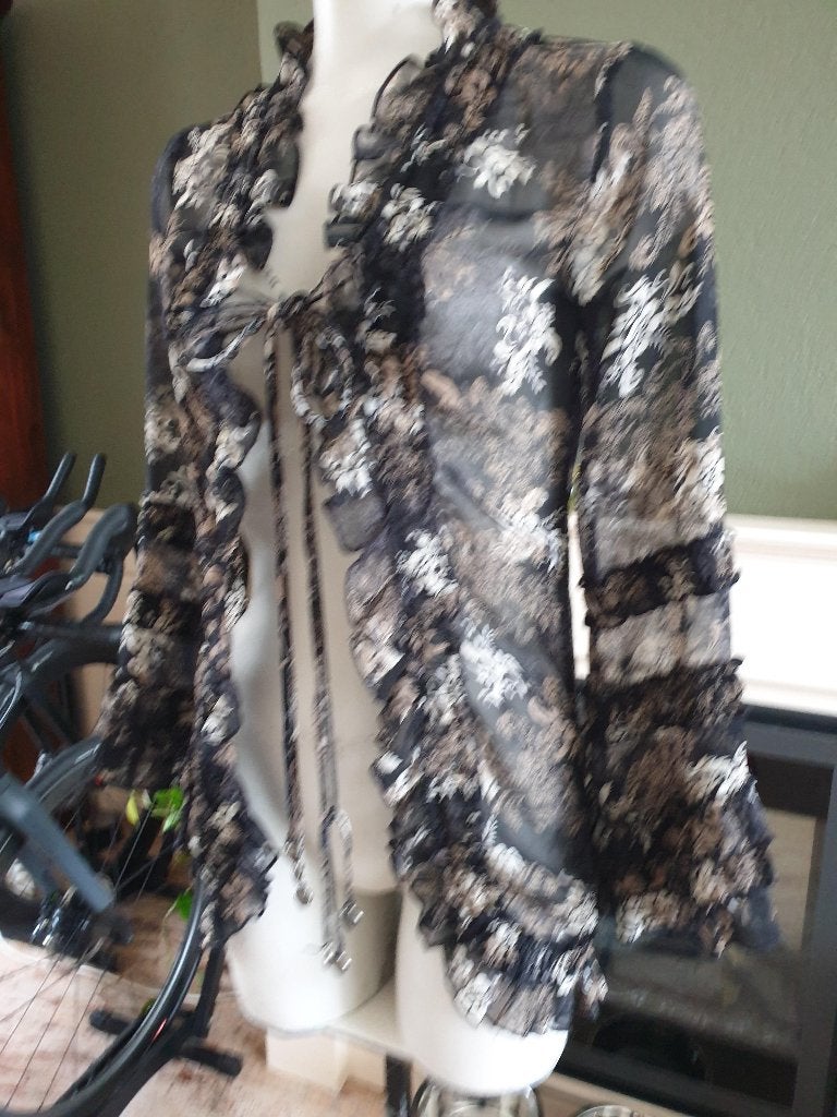 Isla Ibiza schitterend beige zwart vest mt S 36, Kleding | Dames, Verzenden, Zwart, Zo goed als nieuw, Isla Ibiza