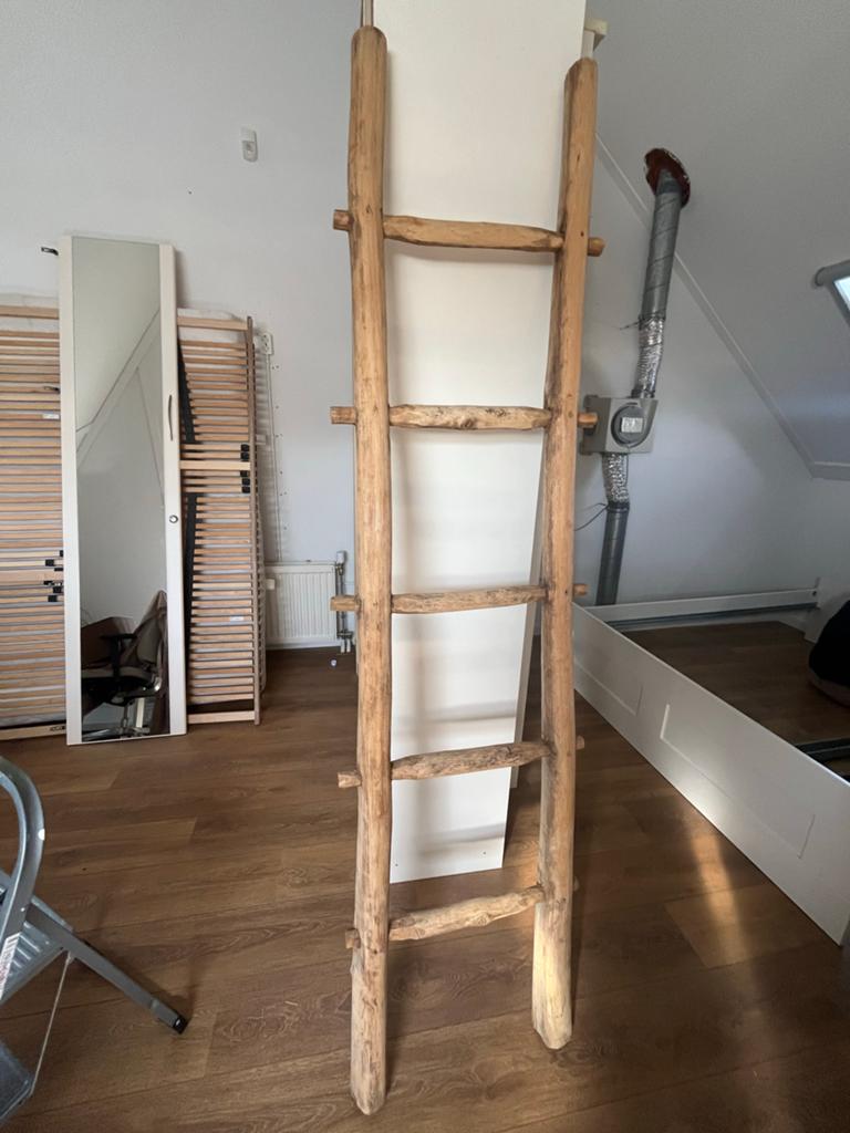 Decoratieve robuuste houten ladder - Uniek en sfeervol, Ophalen, Hout, Gebruikt, Landelijk