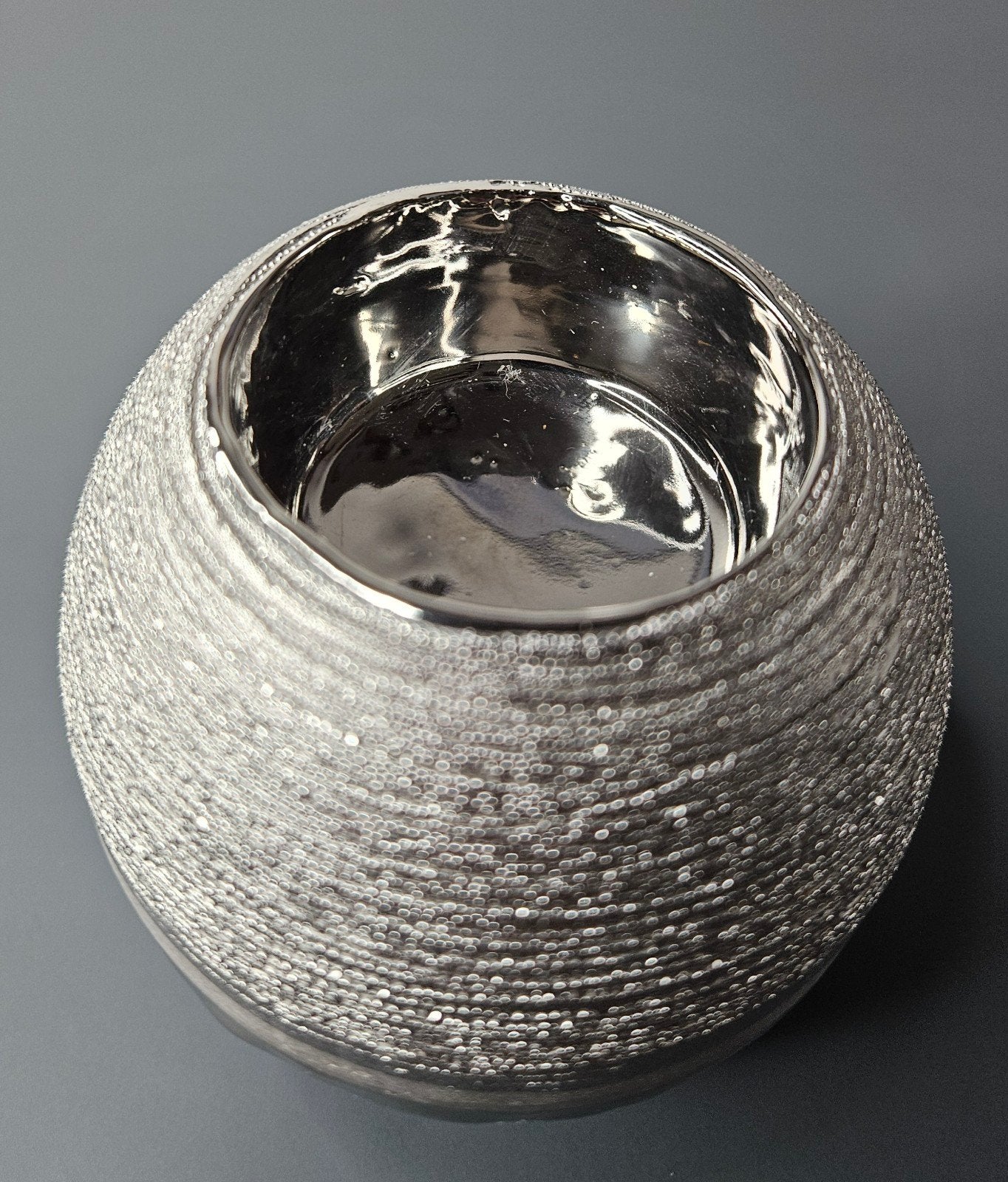 Theelichthouder  "Grijs" H. 7.5cm. 2stuks., Gilde Handwerk, Overige merken, Waxinelichthouder, Nieuw