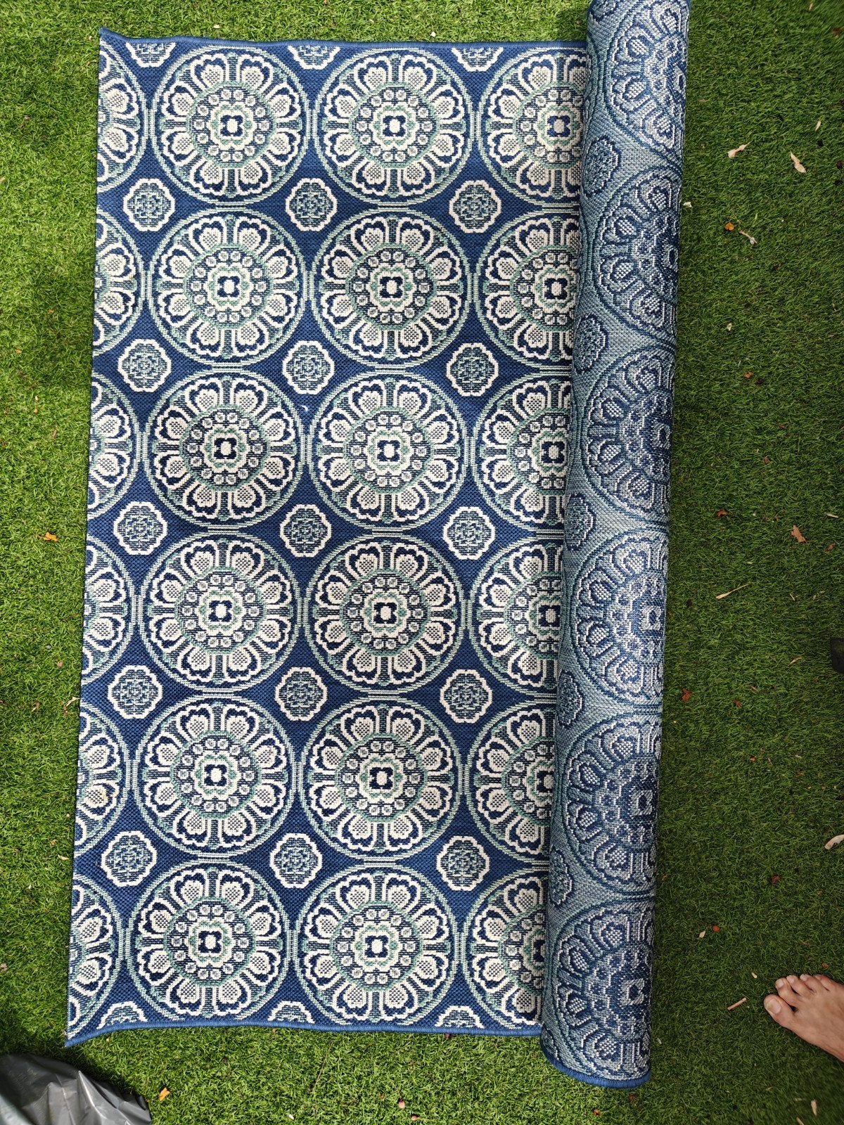 Leen Bakker Karpet 230x160 - Binnen/Buiten, Ophalen, Blauw, 150 tot 200 cm, 200 cm of meer