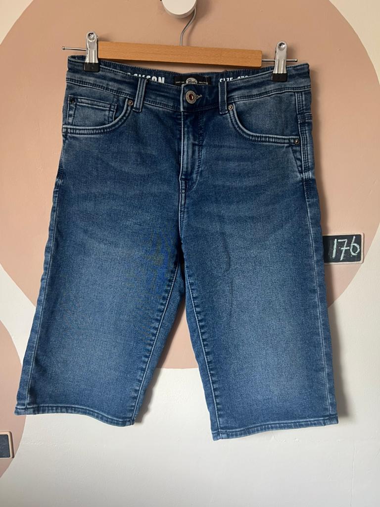 Jeans kort Petrol 176, Kinderen en Baby's, Kinderkleding | Maat 176, Ophalen of Verzenden, Zo goed als nieuw, Jongen, Broek