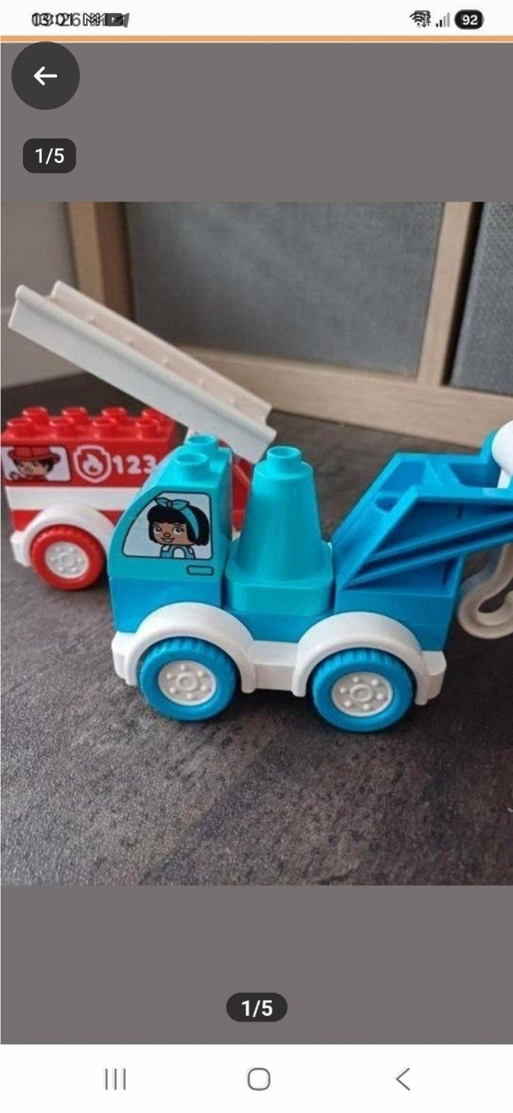 Lego Duplo Brandweerwagen en Takelwagen, Ophalen of Verzenden, Zo goed als nieuw, Overige merken