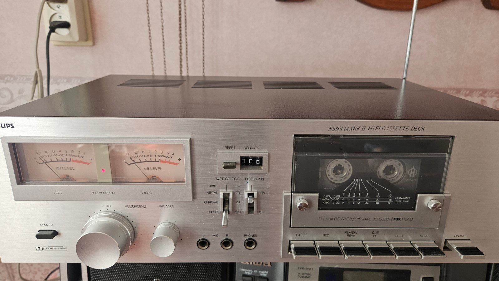 Philips N5361 Mark II Hifi Cassettedeck - Vintage, Ophalen of Verzenden, Enkel, Philips, Tiptoetsen