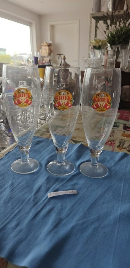 glazen Premium Kriek 0.5 L St Louis 3 stuks, Ophalen of Verzenden, Zo goed als nieuw, Glas of Glazen, Overige merken