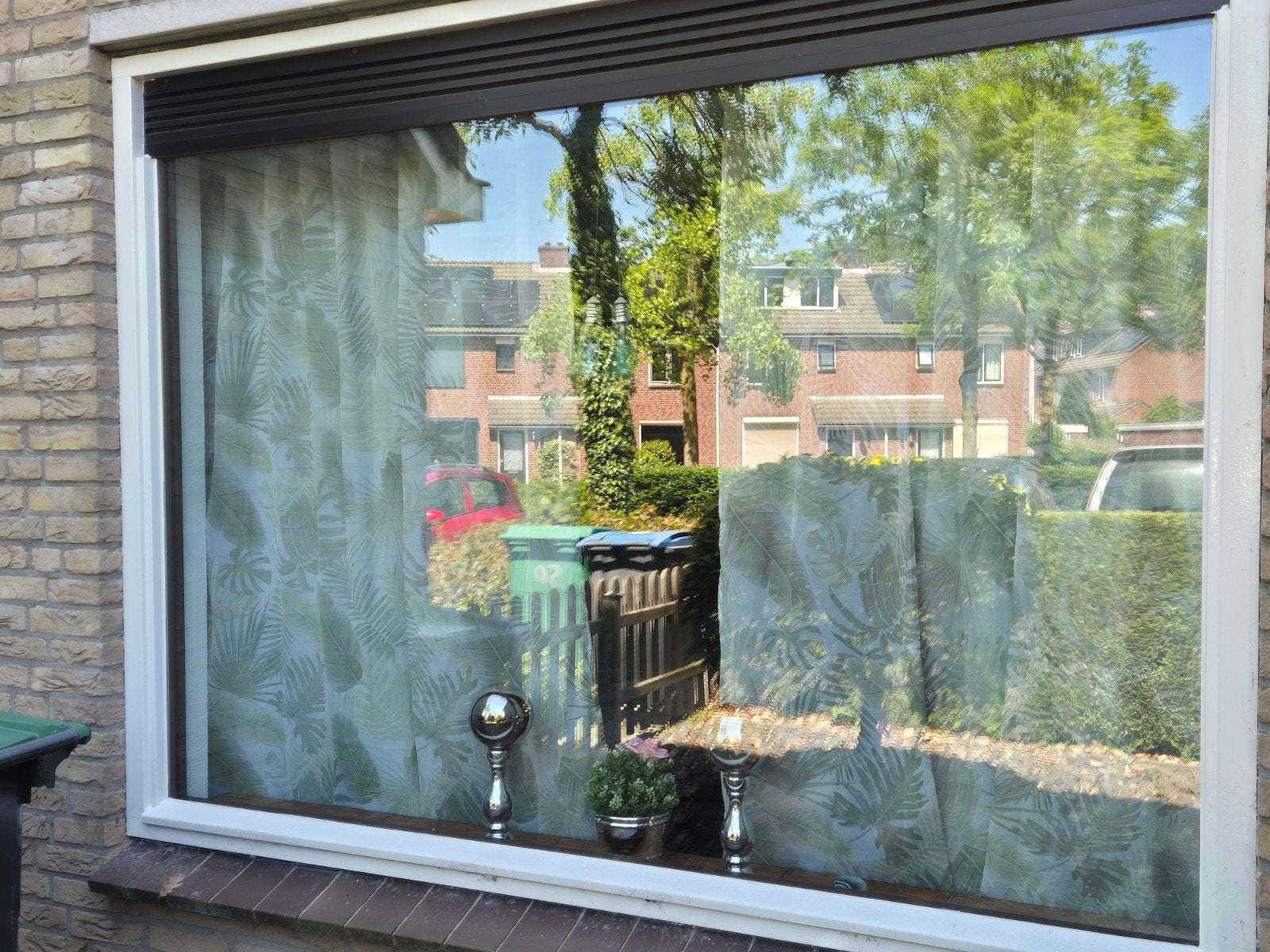 Gratis vitrage groen, Huis en Inrichting, Stoffering | Gordijnen en Lamellen, Ophalen, Gebruikt, 200 cm of meer, 150 tot 200 cm