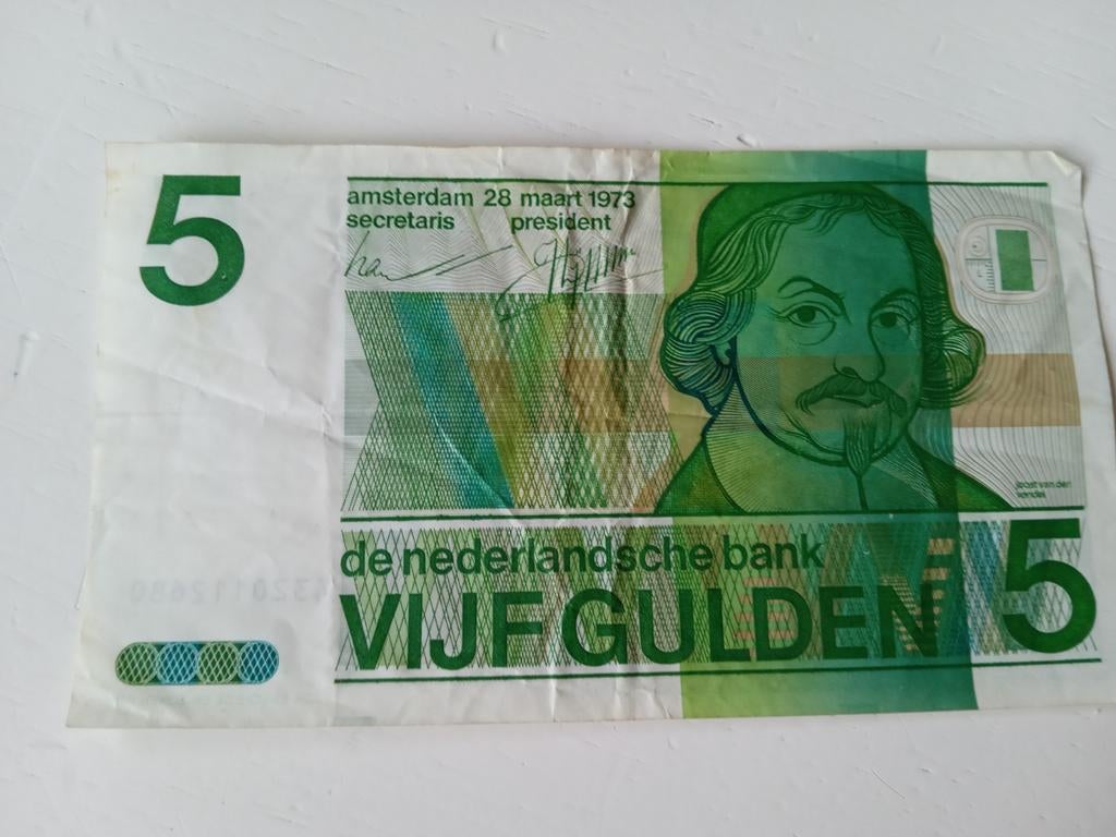 Vijf gulden jaar 1973, Ophalen, 5 gulden, Los biljet