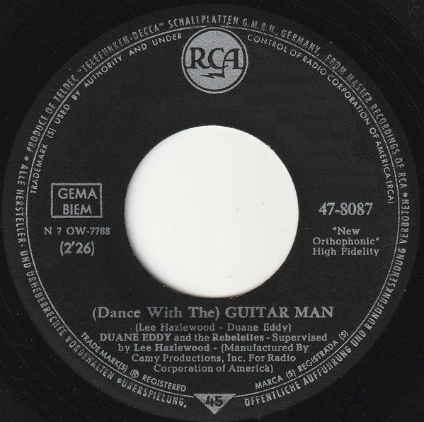 Duane Eddy - (Dance With The) Guitar Man (Single), Cd's en Dvd's, Gebruikt, 7 inch, Ophalen of Verzenden, Pop