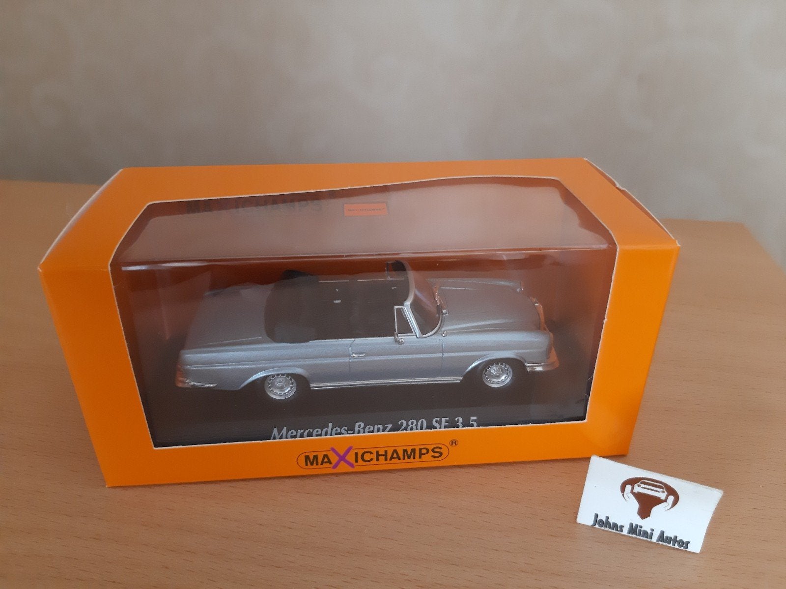 Mercedes Benz 280SE 3.5 Cabrio lichtblauw metallic 1:43, Overige merken, Auto, Nieuw, Ophalen of Verzenden