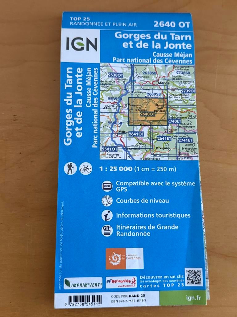 IGN Wandelkaart Gorges du Tarn et de la Jonte, Ophalen of Verzenden, 2000 tot heden, Frankrijk, Landkaart