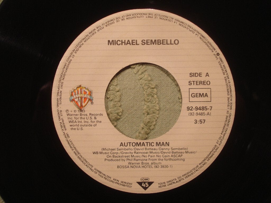 Michael Sembello 7" Vinyl Single: ‘Automatic man’ (D), Cd's en Dvd's, Vinyl Singles, Ophalen of Verzenden, Zo goed als nieuw, Pop