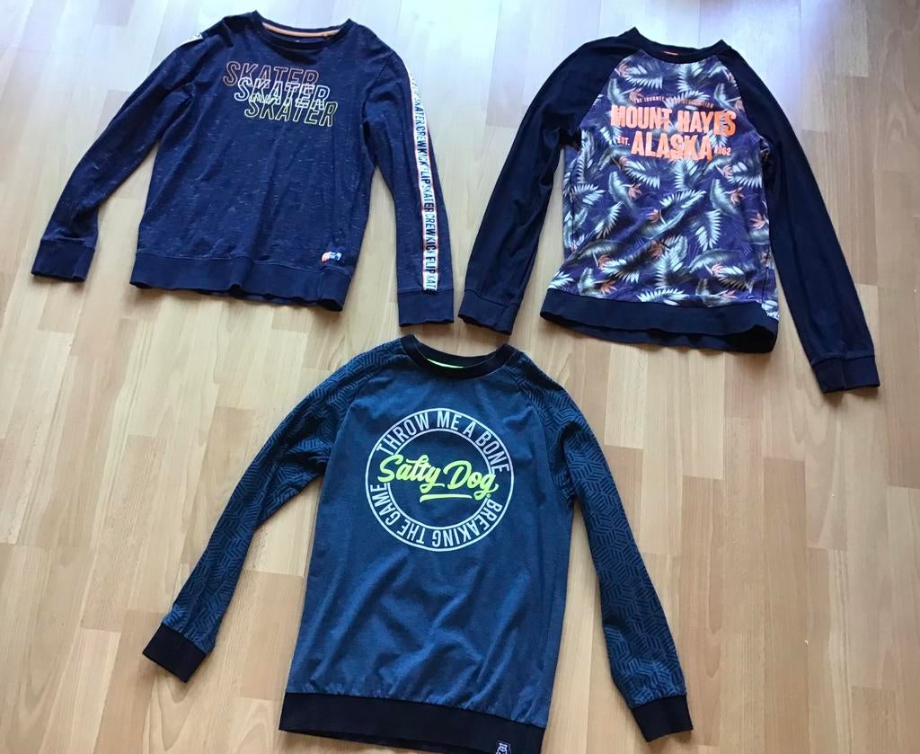 3 t-shirts lange mouw We Fashion en Salty Dog maat 158-164, Kinderen en Baby's, Kinderkleding | Maat 158, Ophalen of Verzenden