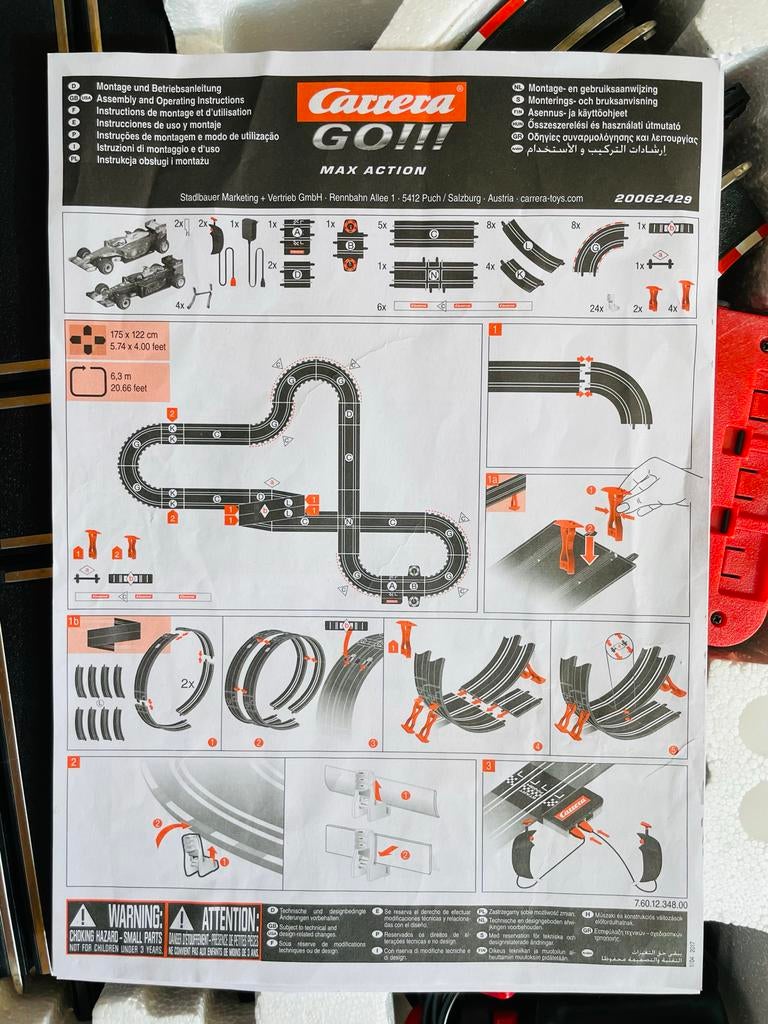 Carrera GO Max Action Racebaan, Kinderen en Baby's, Speelgoed | Racebanen, Ophalen, Carrera, Met looping, Elektrisch