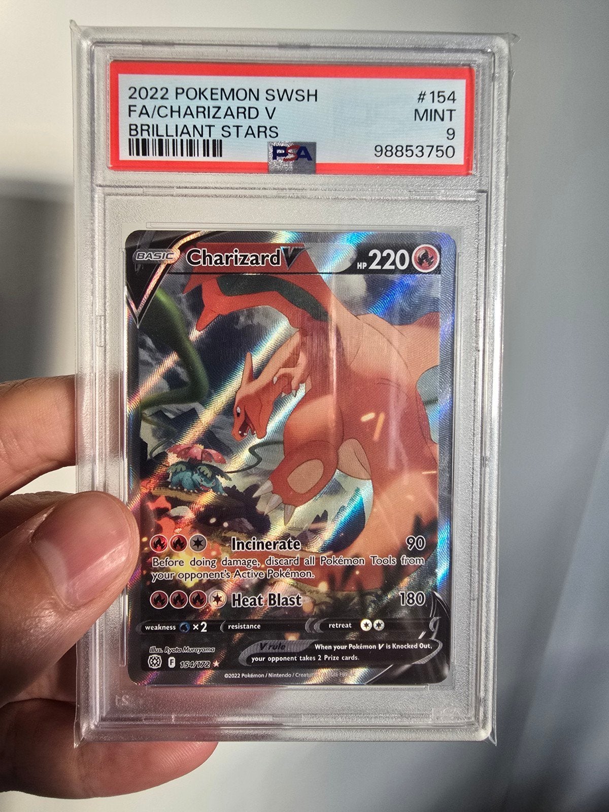 Charizard V Alt Art 154/172 - Brilliant Stars - PSA 9 

Star, Ophalen of Verzenden, Nieuw, Losse kaart, Foil