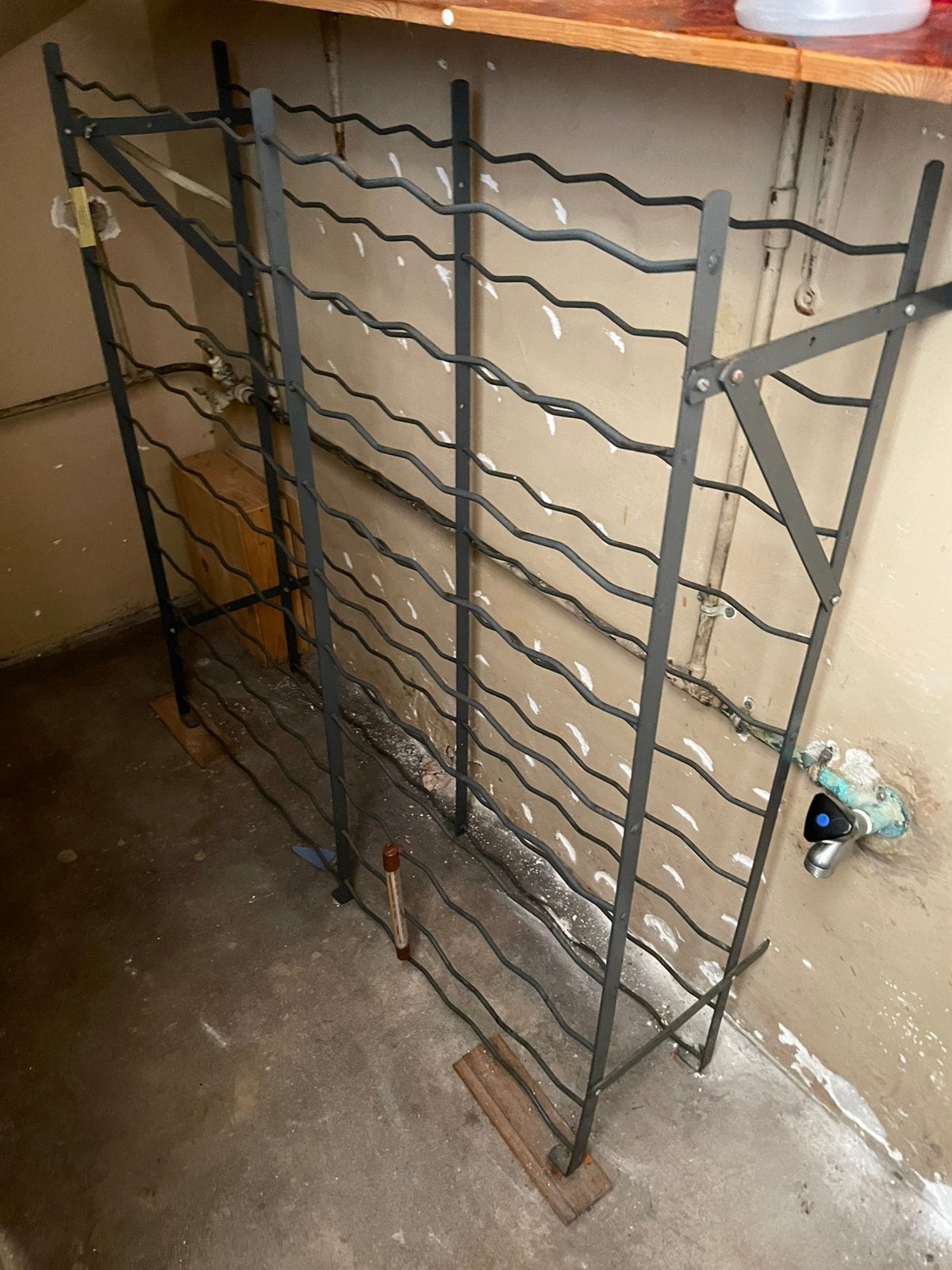 Mooi metalen wijnrek voor 72 flessen, Ophalen, Gebruikt, 25 flessen of meer, 75 – 100