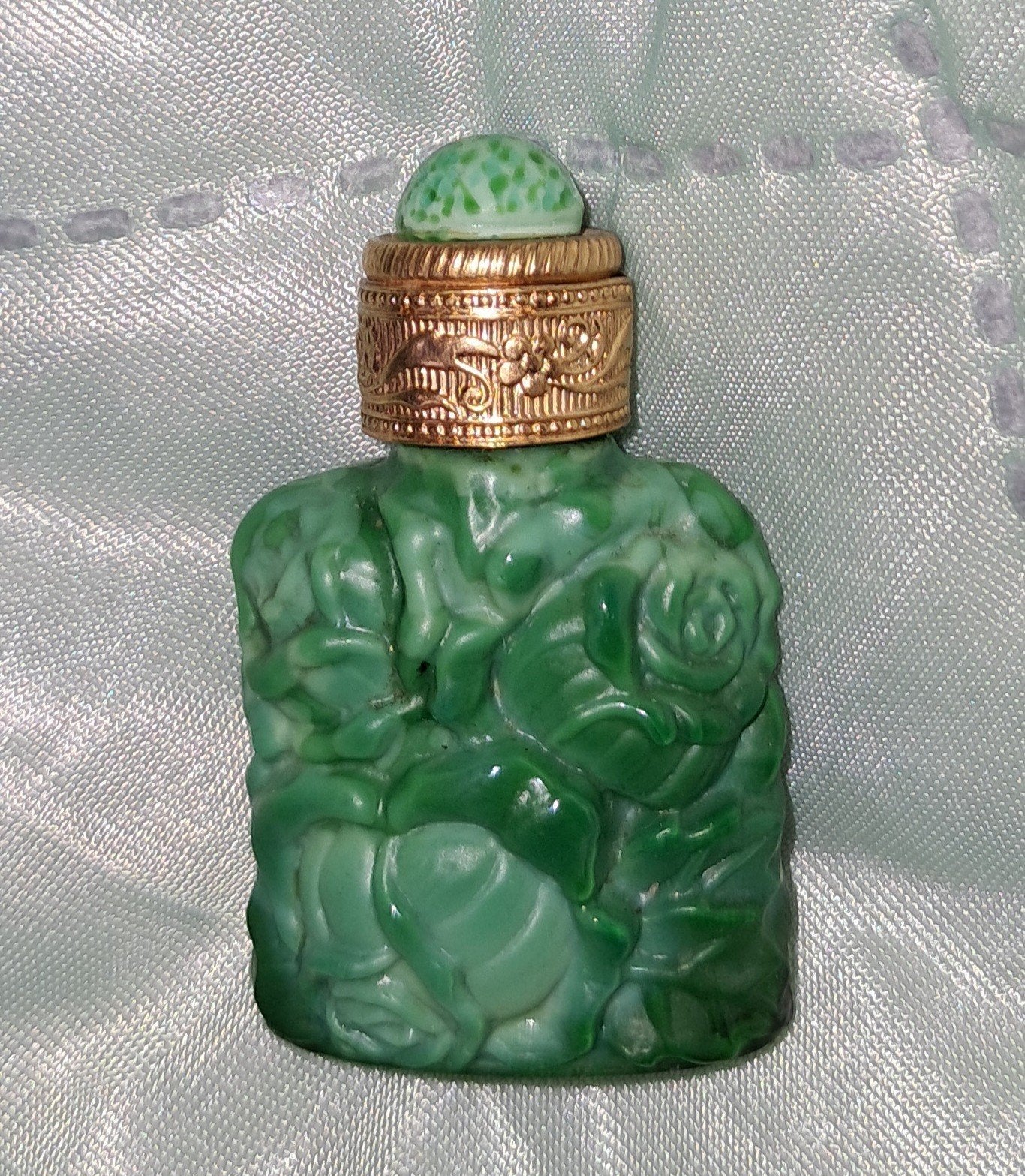 Hoffmann/Schlevogt jaren '30 malachietglas, Antiek en Kunst, Antiek | Glas en Kristal, Ophalen of Verzenden