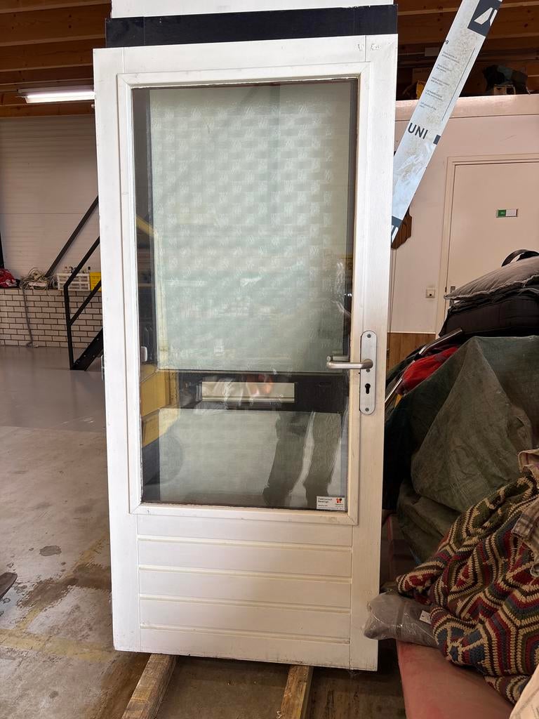 Achter/schuurdeur 93x201,5 rechts, 3-puntssluiting, dubbel g, Ophalen, Gebruikt, 80 tot 100 cm, Buitendeur