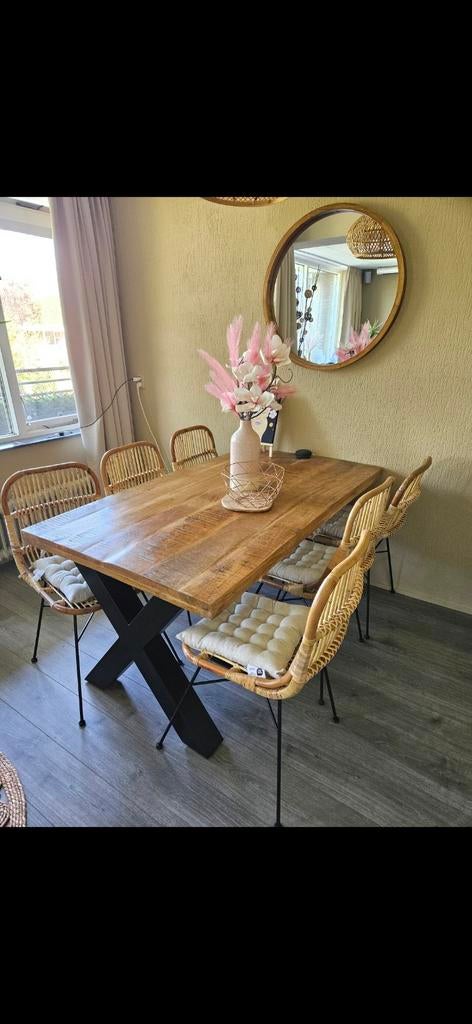 6 Rotan eetkamerstoelen Yogya van Xenos, Huis en Inrichting, Stoelen, Zo goed als nieuw, Vijf, Zes of meer stoelen, Riet of Rotan