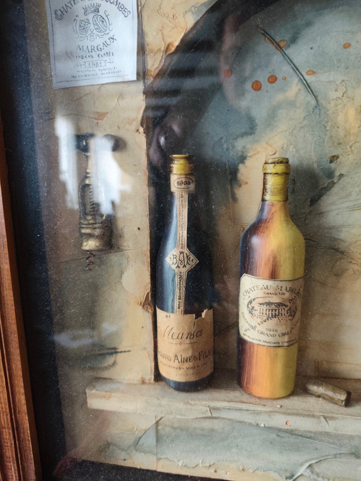 3D Wijn Decor Schilderij - Vintage Flessen Kunst, Ophalen of Verzenden