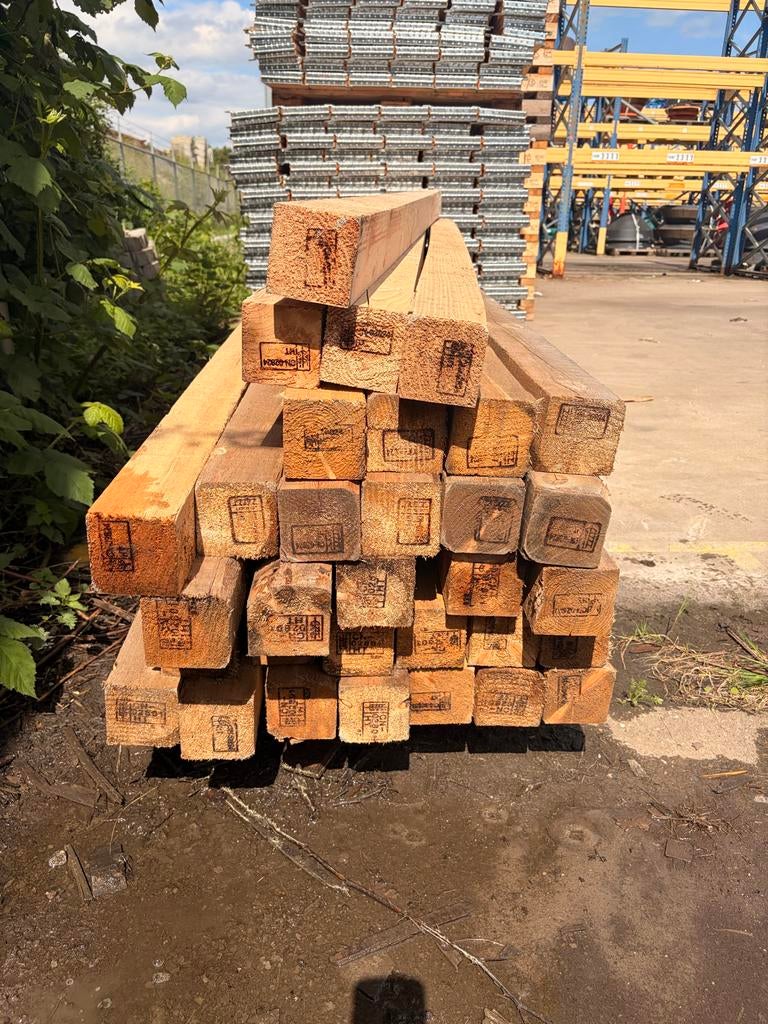 Diverse partij houten balken en planken, Gebruikt, Ophalen of Verzenden, 250 tot 300 cm, 50 mm of meer