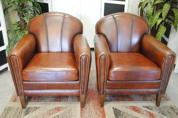 schapenleren stoelen, Ophalen, Gebruikt, Minder dan 75 cm, Leer