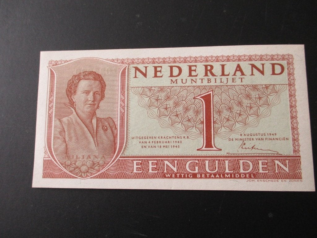 Bankbiljet 1 gulden 1949 unc, Postzegels en Munten, Ophalen of Verzenden, 1 gulden, Los biljet