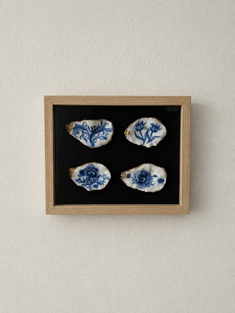 Oesterschelpen in lijst, 23 cm, 19 cm, Ophalen of Verzenden, Fotolijst