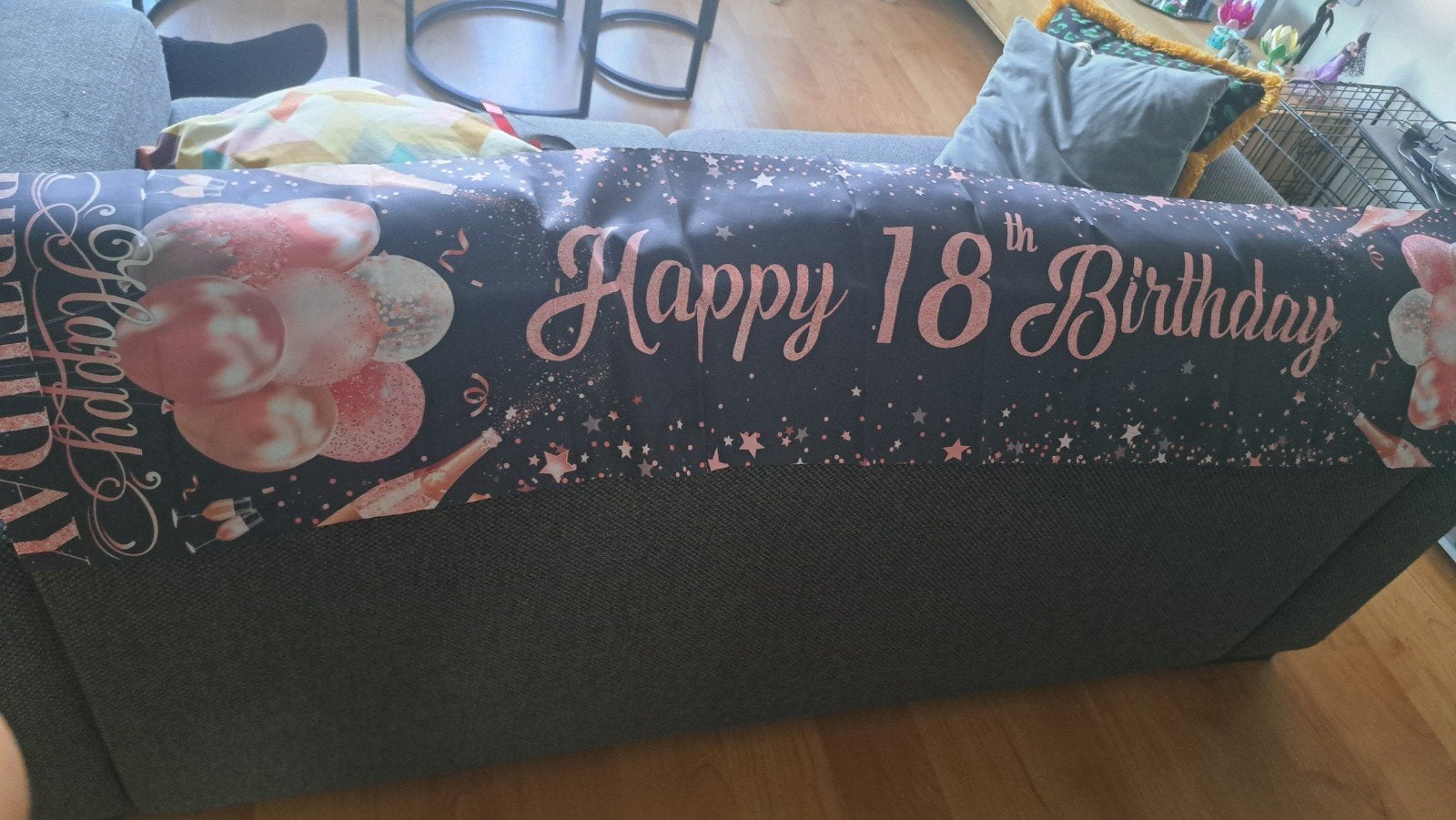 Happy 18th Birthday Banner - Roségoud Feestversiering, Ophalen, Gebruikt, Versiering, Verjaardag