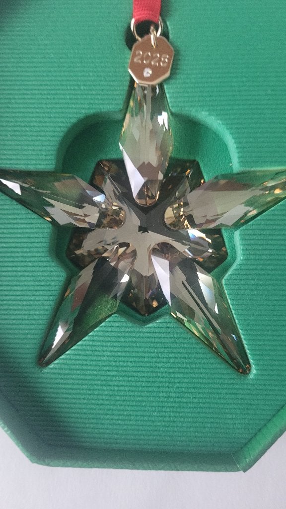 Swarovski 2025 Lim-Ed Kerstster Ornament Gold, Swarovski@.com, Wattens, Nieuw, Ophalen of Verzenden