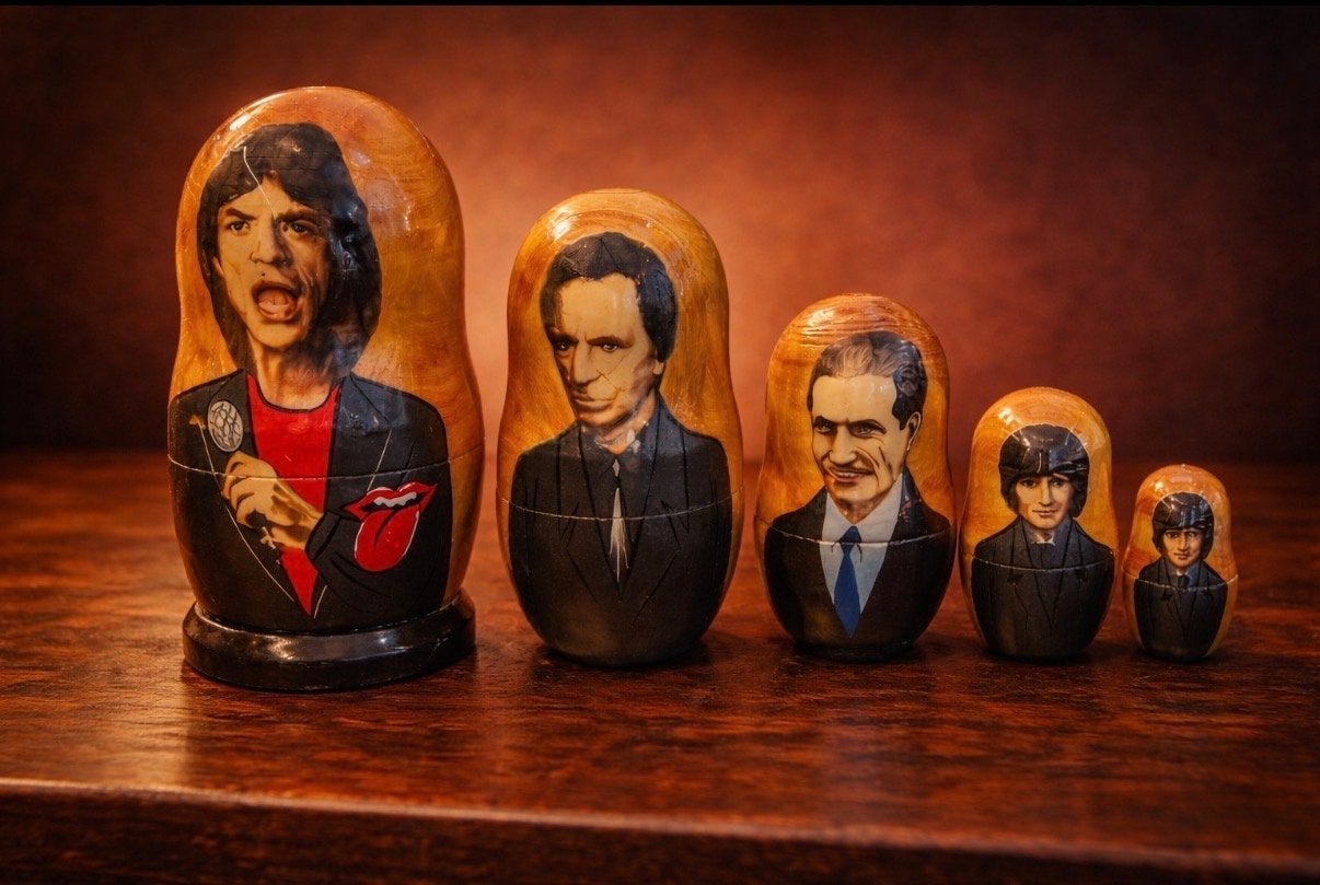 Rolling Stones Matroesjka poppen set, Ophalen of Verzenden, Gebruikt, Pop, Beeldje of Miniatuur