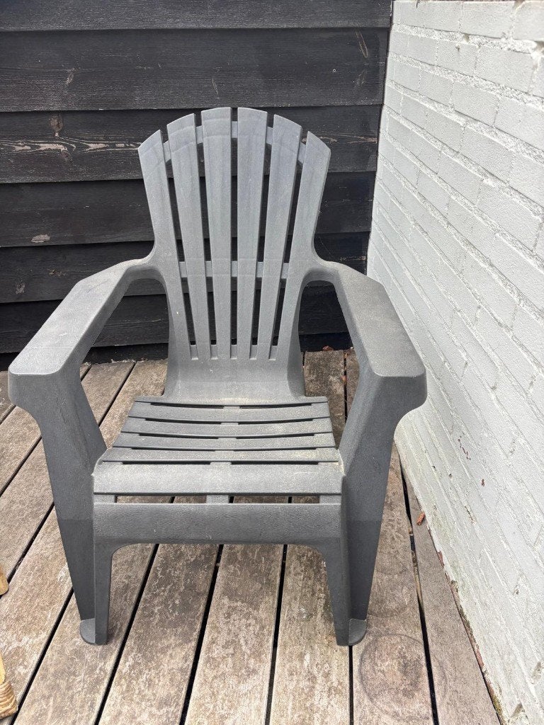 GRATIS tuinstoel grijs, Tuin en Terras, Tuinstoelen, Ophalen, Gebruikt, Kunststof, Stapelbaar