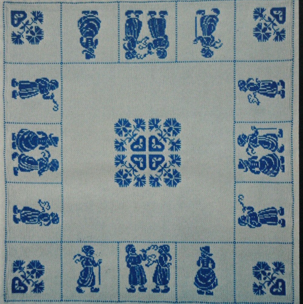 Borduurpatroon Oud Hollandse  Tegeltjes op kleed  nr 864 do, Hobby en Vrije tijd, Verzenden, Nieuw, Handborduren, Patroon