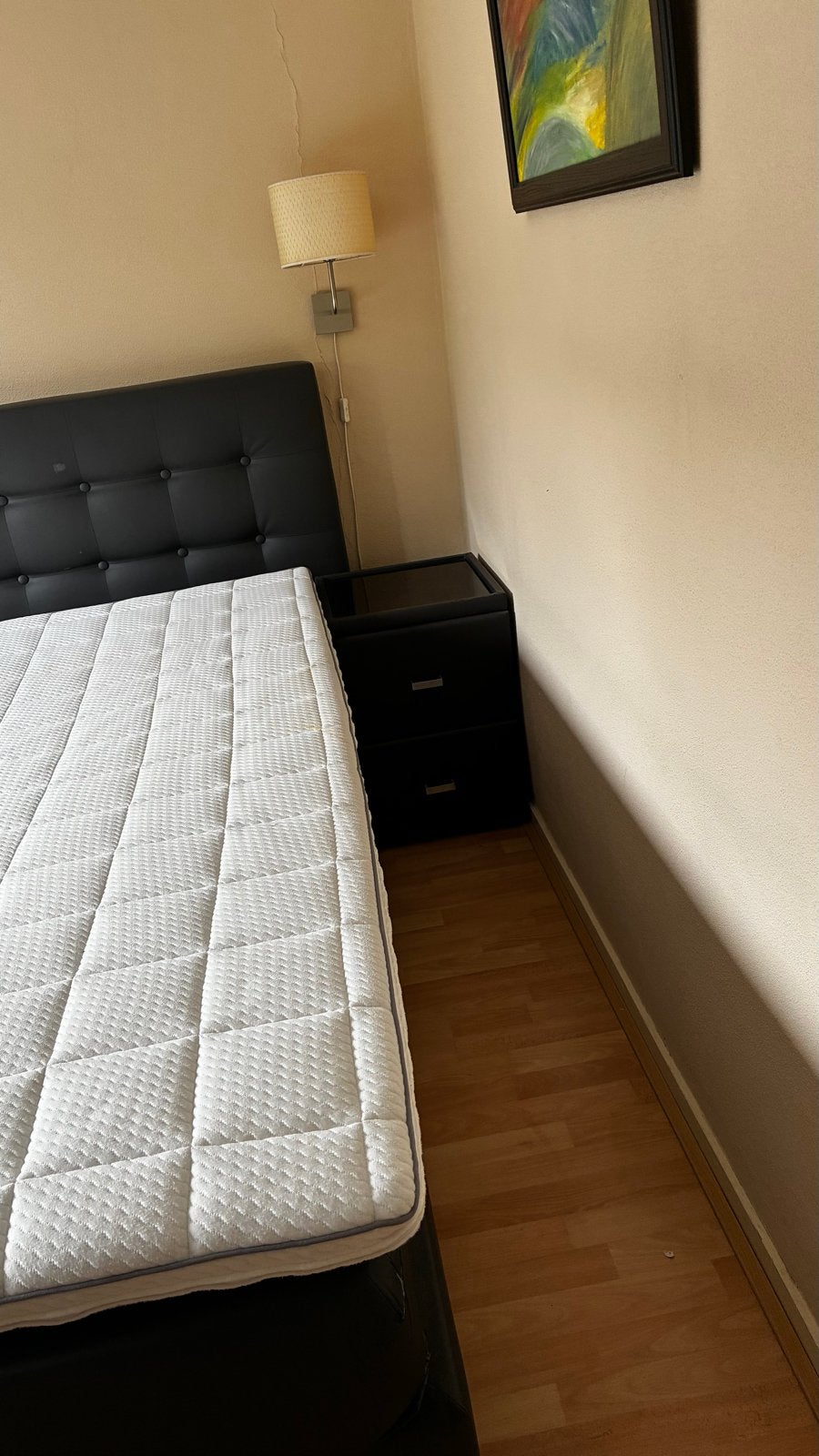 Boxspring 210x180 compleet met 2 nachtkastjes, Huis en Inrichting, Slaapkamer | Boxsprings, Ophalen, Gebruikt, Tweepersoons, 180 cm