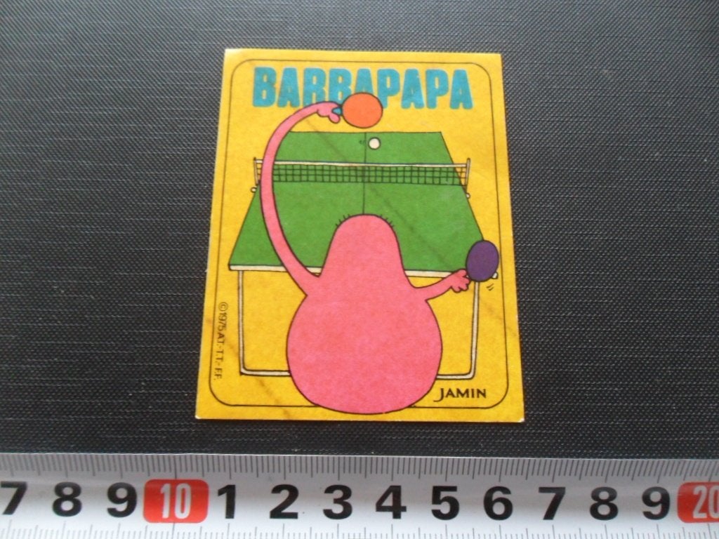 sticker Tafeltennis  BARBAPAPA  JAMIN, Ophalen of Verzenden, Zo goed als nieuw