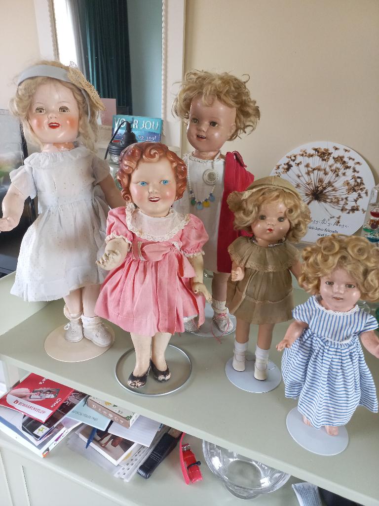 5 x Antieke Shirley Temple pop jaren 30., Ophalen, Gebruikt, Pop