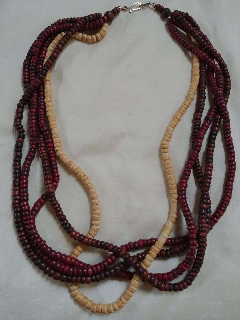 houten kralenketting, Ophalen of Verzenden, Zo goed als nieuw, Bruin, Overige materialen