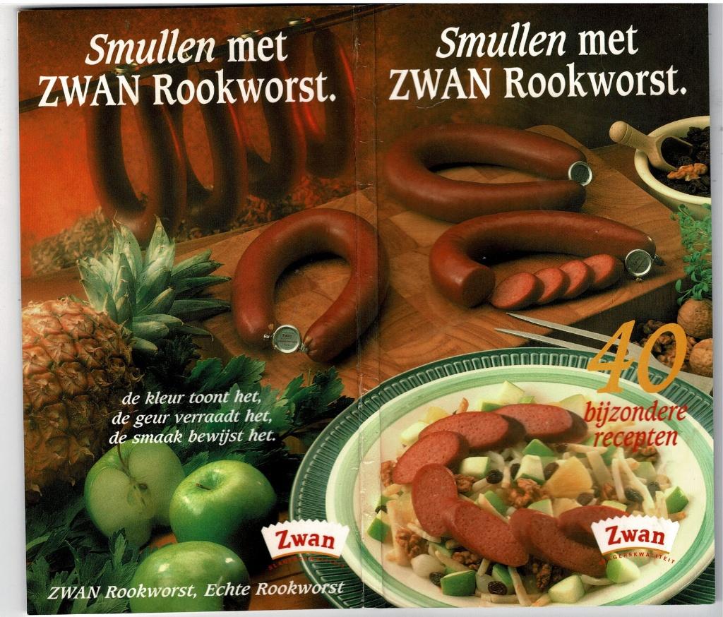 40 Bijzondere Recepten Boekje Smullen met ZWAN Rookworst, Verzamelen, Merken en Reclamevoorwerpen, Nieuw, Overige typen, Verzenden
