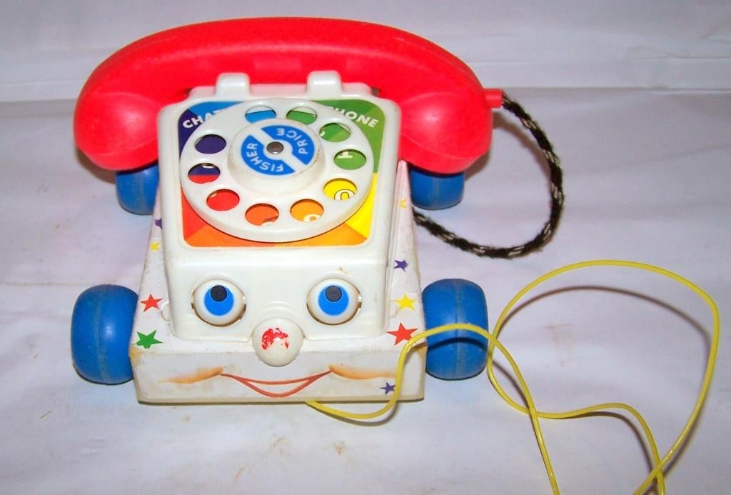Vintage (1961) Fisher-Price telefoon. Izgs., Ophalen of Verzenden, Zo goed als nieuw, Speelset, Met geluid