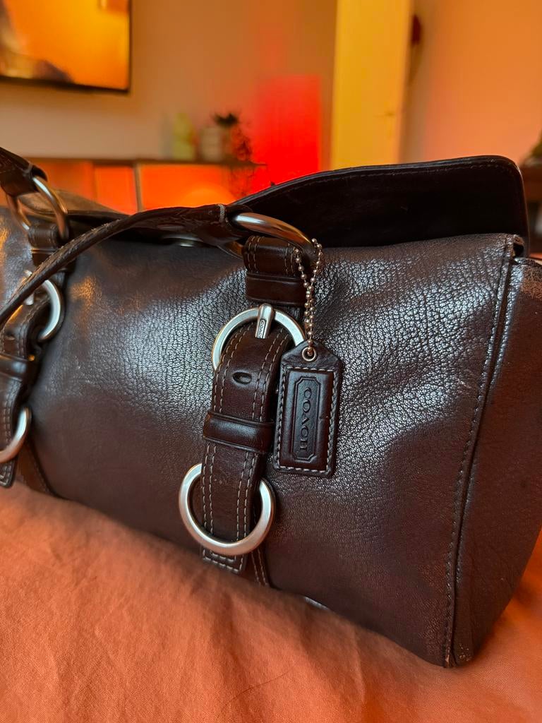 vintage coach bag, Ophalen of Verzenden, Gebruikt, Bruin